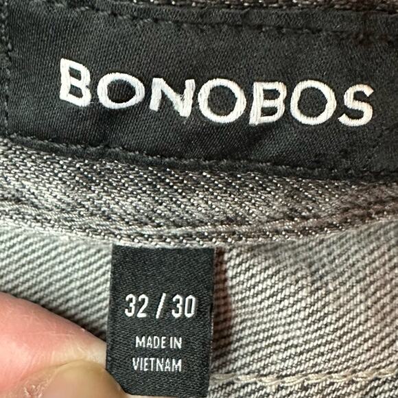 Bonobos Slim Grey Gray Mens Jeans 32 x 30 Casual Organic Cotton Blend Distressed - Picture 9 of 16